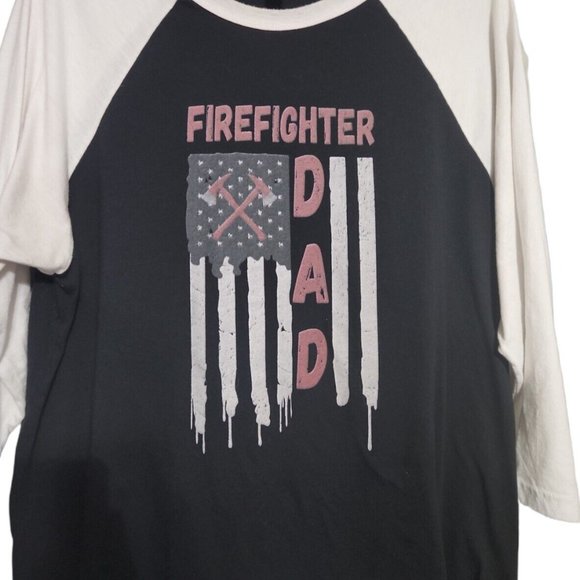 Firefighter DAD Raglan  T Shirt Fire Fighter Proud Dad XL - Picture 6 of 7